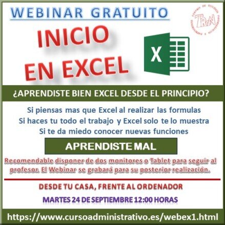 Webinar Excel Curso Administrativo Informático