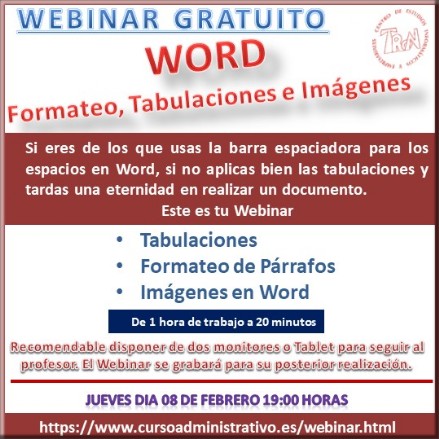 WORD FORMATEAR DOCUMENTOS E IMAGENES Webinar WORD FORMATEAR DOCUMENTOS E IMAGENES